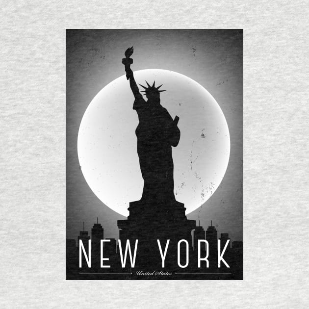 New York black and white poster by kursatunsal